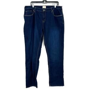 Telluride Clothing Co Size 14 Loose Fit Blue Jeans Red Plaid Flannel Lined Denim